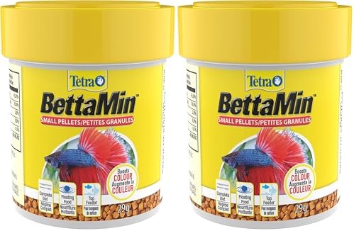 Tetra BettaMin - Bocados en forma de gusano, 0.98 onzas, dieta completa para bettas (paquete de 2)