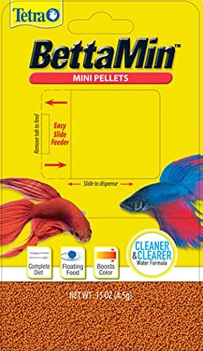 Tetra BettaMin - Bocados en forma de gusano, 0.98 onzas, dieta completa para bettas (paquete de 2)