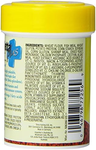 Tetra BettaMin - Bocados en forma de gusano, 0.98 onzas, dieta completa para bettas (paquete de 2)