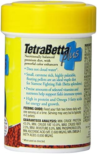 Tetra BettaMin - Bocados en forma de gusano, 0.98 onzas, dieta completa para bettas (paquete de 2)
