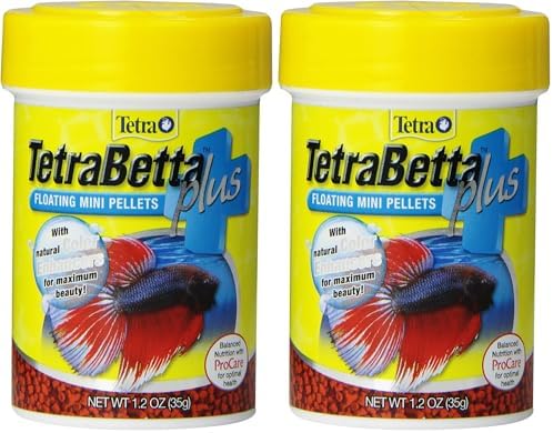 Tetra BettaMin - Bocados en forma de gusano, 0.98 onzas, dieta completa para bettas (paquete de 2)