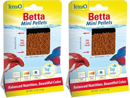 Tetra BettaMin - Bocados en forma de gusano, 0.98 onzas, dieta completa para bettas (paquete de 2)