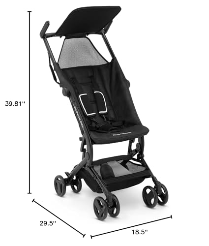 The Clutch Stroller by Delta Children   Lightweight Compact Folding Stroller   Fits Airplane Overhead Storage   Black