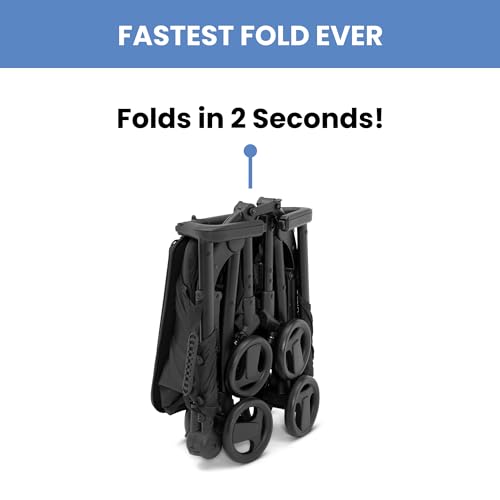 The Clutch Stroller by Delta Children   Lightweight Compact Folding Stroller   Fits Airplane Overhead Storage   Black