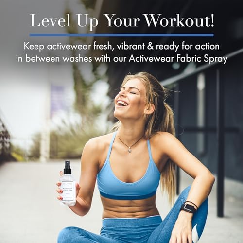 The Laundress Activewear Fabric Refresher Spray  8 Oz  Marine Fragrance  Bright  Energetic  Odor Freshener for Performance Gear  Towels  Tote Bags  Sneakers & Yoga Mats  48 Hours  Fragrance