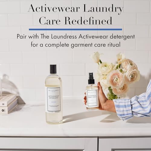The Laundress Activewear Fabric Refresher Spray  8 Oz  Marine Fragrance  Bright  Energetic  Odor Freshener for Performance Gear  Towels  Tote Bags  Sneakers & Yoga Mats  48 Hours  Fragrance