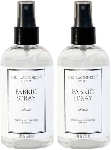 The Laundress Classic Fabric Spray Wrinkle Release Spray Upholstery and Linen Spray Fabric Refresher Clean Laundry Scent 8 Fl Oz  Pack of 2 