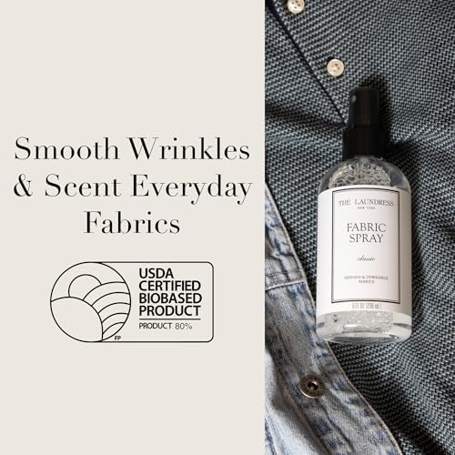The Laundress Classic Fabric Spray Wrinkle Release Spray Upholstery and Linen Spray Fabric Refresher Clean Laundry Scent 8 Fl Oz  Pack of 2 