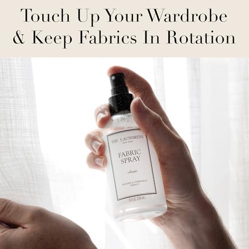 The Laundress Classic Fabric Spray Wrinkle Release Spray Upholstery and Linen Spray Fabric Refresher Clean Laundry Scent 8 Fl Oz  Pack of 2 