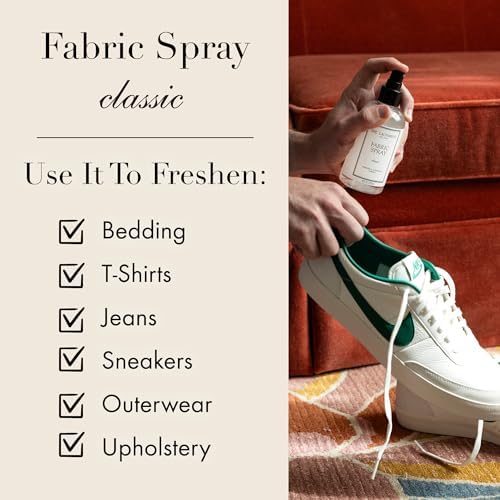 The Laundress Classic Fabric Spray Wrinkle Release Spray Upholstery and Linen Spray Fabric Refresher Clean Laundry Scent 8 Fl Oz  Pack of 2 