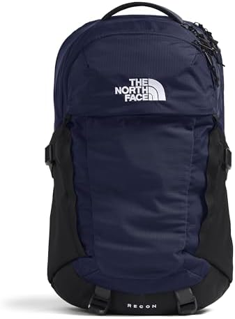 THE NORTH FACE Recon Everyday Backpack | Acabado repelente de mochila, funda para laptop de 16 pulgadas, 2 bolsillos para botella de agua, Gris Asfalto Jaspeado Claro/Tnf Negro-npf, Tamaño único