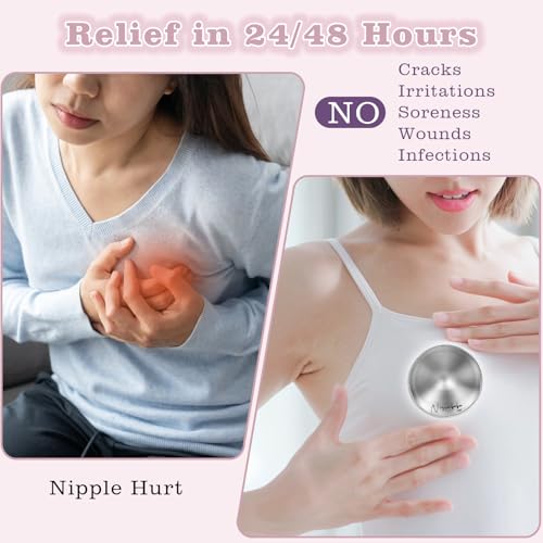 The Original Silver Nursing Cups Nipple Shields for Breastfeeding Newborn Breast Feeding Essentials Must Haves Nipple Covers to Protect Nursing Nipples Trilaminate 999 Silver Regular Size
