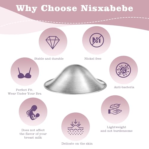 The Original Silver Nursing Cups Nipple Shields for Breastfeeding Newborn Breast Feeding Essentials Must Haves Nipple Covers to Protect Nursing Nipples Trilaminate 999 Silver Regular Size