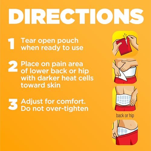 ThermaCare Advanced Back & Hip HeatWraps  Long Lasting  Disposable Heat Therapy for Lower Back Pain  Muscle Soreness  & Herniated Discs  Drug Free  L XL  Pack of 10