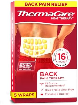 ThermaCare Advanced Back & Hip HeatWraps  Long Lasting  Disposable Heat Therapy for Lower Back Pain  Muscle Soreness  & Herniated Discs  Drug Free  L XL  Pack of 10