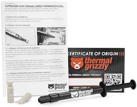 Thermal Grizzly Kryonaut Extreme   2 Gram   Extremely High Performance Thermal Paste with 12 Cleaning Wipes 6 Wet & 6 Dry  for Maximum Thermal Conductivity While Overclocking CPU/GPU/PS4/PS5/Xbox
