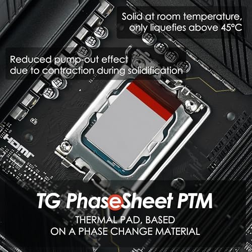Thermal Grizzly   PhaseSheet PTM  50x40mm   High Performance Thermal pad with Phase Change Material   Durable  not electrically Conductive   for CPU  GPU & Electronics Cooling
