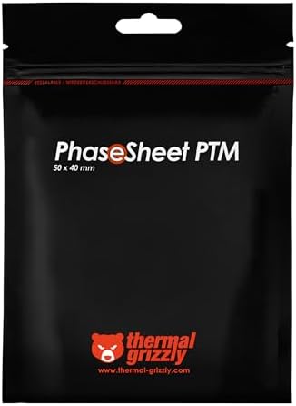 Thermal Grizzly   PhaseSheet PTM  50x40mm   High Performance Thermal pad with Phase Change Material   Durable  not electrically Conductive   for CPU  GPU & Electronics Cooling