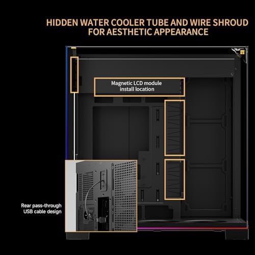 Thermalright A70 ARGB Black ATX Gaming Case Three Sided Column Free Glass 8 CPU Fan Slots   Four Way Airflow Tool Free Quick Release Vertical Graphics Card Mounting Anti Fall Panoramic Light Strip