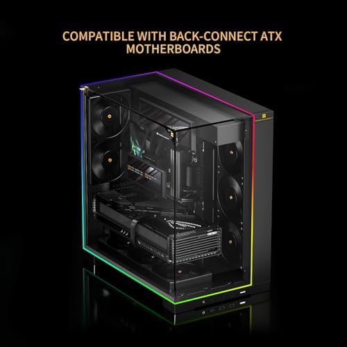 Thermalright A70 Vision ATX Gaming case  Three Sides Without Stands Panoramic Glass Panel  8 Fan Slots  Tower Style Computer case  Equipped with Type C Interface  Comes with a 9 16 inch LCD Display  