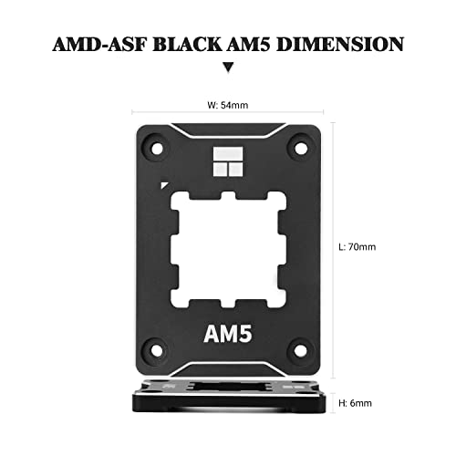 Thermalright ASF-Black AM5 Soporte de CPU, Marco de Fijación Correctivo Anti-Doblado, Montura Completa Fija Sin Marcado, Marco de Contacto Anti-Doblado AM5, Enfriador de CPU Estándar