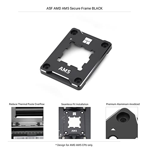Thermalright ASF-Black AM5 Soporte de CPU, Marco de Fijación Correctivo Anti-Doblado, Montura Completa Fija Sin Marcado, Marco de Contacto Anti-Doblado AM5, Enfriador de CPU Estándar