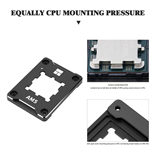 Thermalright ASF-Black AM5 Soporte de CPU, Marco de Fijación Correctivo Anti-Doblado, Montura Completa Fija Sin Marcado, Marco de Contacto Anti-Doblado AM5, Enfriador de CPU Estándar