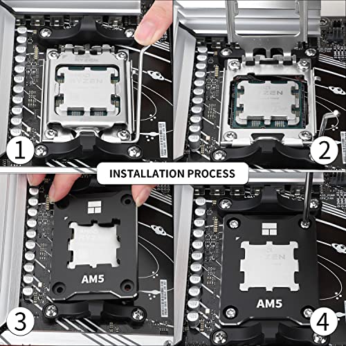 Thermalright ASF-Black AM5 Soporte de CPU, Marco de Fijación Correctivo Anti-Doblado, Montura Completa Fija Sin Marcado, Marco de Contacto Anti-Doblado AM5, Enfriador de CPU Estándar