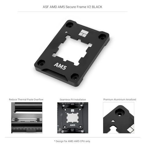 Thermalright ASF Black V2 AM5 CPU Holder  AM5 Safety Fixed Frame  AM5 Secure Frame  Corrective Anti Bending Fixing Frame  AM5 Anti Bending Contact Frame CPU Cooler Standard Black