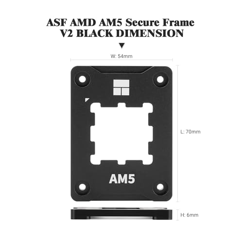 Thermalright ASF Black V2 AM5 CPU Holder  AM5 Safety Fixed Frame  AM5 Secure Frame  Corrective Anti Bending Fixing Frame  AM5 Anti Bending Contact Frame CPU Cooler Standard Black