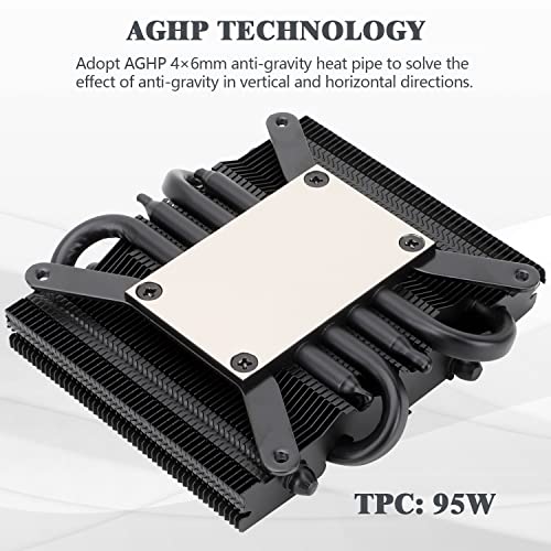 Thermalright AXP90 X36 Black Low Profile CPU Cooler  with 92mm TL 9015B Slim PWM Fan  ITX CPU Cooler  AGHP Technology  36mm Height for AMD AM4 AM5/Intel 1150/1151/1155/1851/1200/1700 AXP90 X36 Black 
