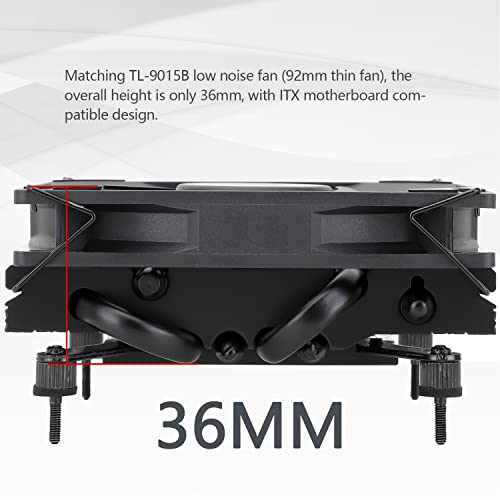 Thermalright AXP90 X36 Black Low Profile CPU Cooler  with 92mm TL 9015B Slim PWM Fan  ITX CPU Cooler  AGHP Technology  36mm Height for AMD AM4 AM5/Intel 1150/1151/1155/1851/1200/1700 AXP90 X36 Black 