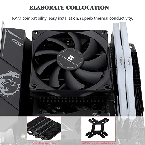 Thermalright AXP90 X36 Black Low Profile CPU Cooler  with 92mm TL 9015B Slim PWM Fan  ITX CPU Cooler  AGHP Technology  36mm Height for AMD AM4 AM5/Intel 1150/1151/1155/1851/1200/1700 AXP90 X36 Black 
