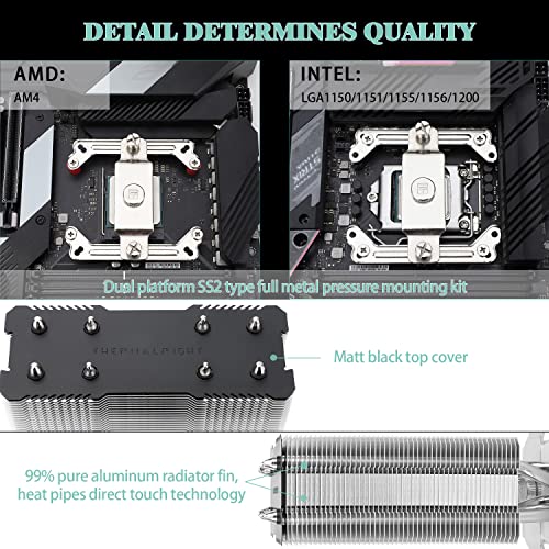 Thermalright Assassin X120 Refined SE CPU Air Cooler  4 Heat Pipes  TL C12C PWM Fan  Aluminium Heatsink Cover  AGHP Technology  for AMD AM4/AM5/Intel LGA 1150/1151/1155/1200/1700/1851 AX120 R SE 