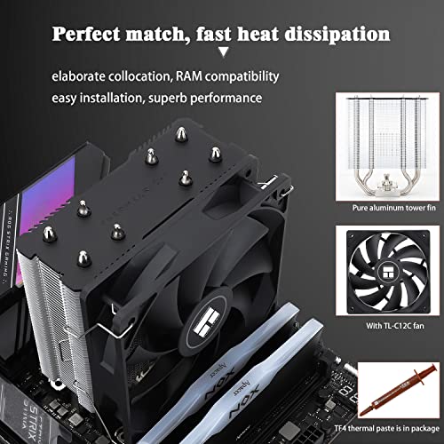 Thermalright Assassin X120 Refined SE CPU Air Cooler  4 Heat Pipes  TL C12C PWM Fan  Aluminium Heatsink Cover  AGHP Technology  for AMD AM4/AM5/Intel LGA 1150/1151/1155/1200/1700/1851 AX120 R SE 