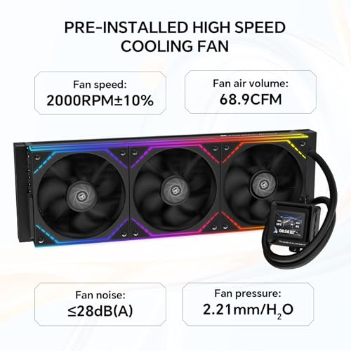 Thermalright FW360 SE ARGB V2 360mm AIO CPU Cooler  2 LCD Screen  TL M12Q 2000RPM Daisy Chain Fans  for AM4/AM5 & Intel LGA 1700/1851  Black