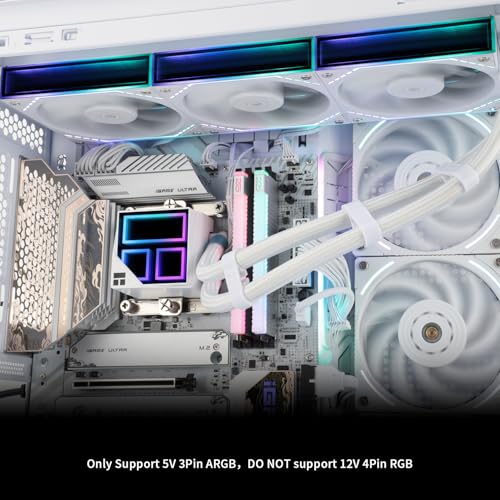 Thermalright Frozen Infinity 360 White Liquid CPU Cooler Triple PWM Fans with 2000RPM Desktop CPU Aio Cooler for AM4/AM5&Intel LGA1150/1151/1200/2011/1700/1851 Infinity Mirror PC CPU Water Cooler