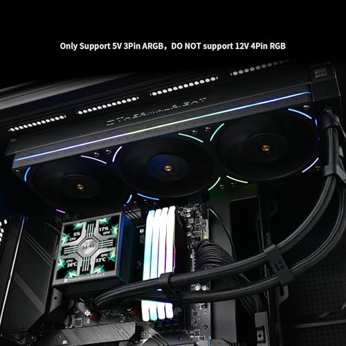 Thermalright Hyper Vision 360 UB ARGB Black CPU AIO Cooler 360mm Radiator  Magnetic Panel IPS LCD Screen with 480x480 Resolution for AM4/AM5;Intel LGA1851/1700 3 95in Screen High Performance Pump