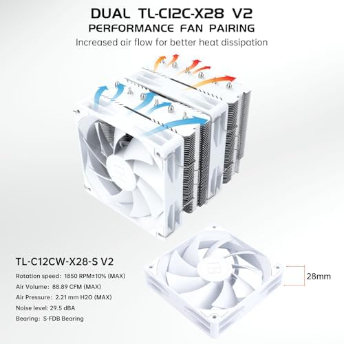 Thermalright Peerless Assassin 120 SE V2 CPU Air Cooler   6 Heat Pipes AGHP GEN 5 0 Technology   1850RPM PWM 120mm Fans  for Intel 1851/1700/115X/1200  AMD AM4/AM5