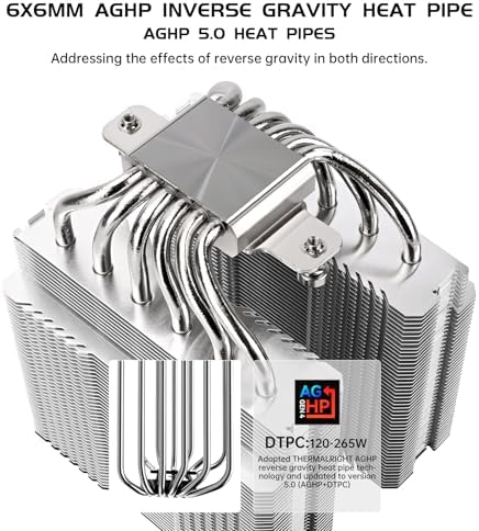 Thermalright Peerless Assassin 120 SE V2 CPU Air Cooler   6 Heat Pipes AGHP GEN 5 0 Technology   1850RPM PWM 120mm Fans  for Intel 1851/1700/115X/1200  AMD AM4/AM5
