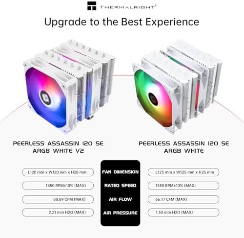 Thermalright Peerless Assassin 120 SE V2 CPU Air Cooler   6 Heat Pipes AGHP GEN 5 0 Technology   1850RPM PWM 120mm Fans  for Intel 1851/1700/115X/1200  AMD AM4/AM5