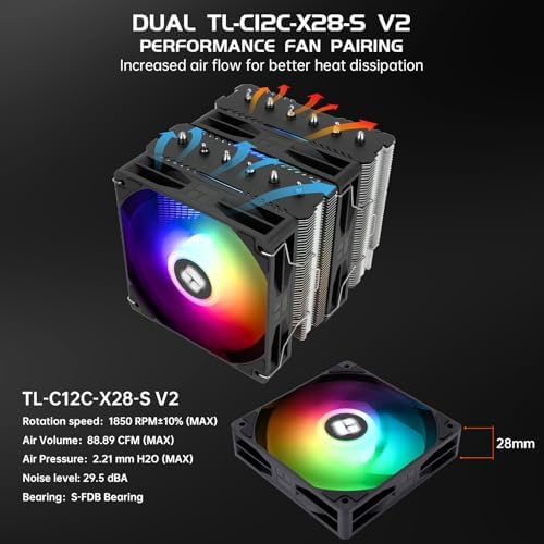 Thermalright Peerless Assassin 120 SE V2 CPU Air Cooler   6 Heat Pipes AGHP GEN 5 0 Technology   1850RPM PWM 120mm Fans  for Intel 1851/1700/115X/1200  AMD AM4/AM5