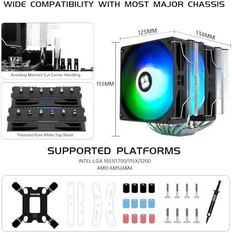 Thermalright Peerless Assassin 120 SE V2 CPU Air Cooler   6 Heat Pipes AGHP GEN 5 0 Technology   1850RPM PWM 120mm Fans  for Intel 1851/1700/115X/1200  AMD AM4/AM5