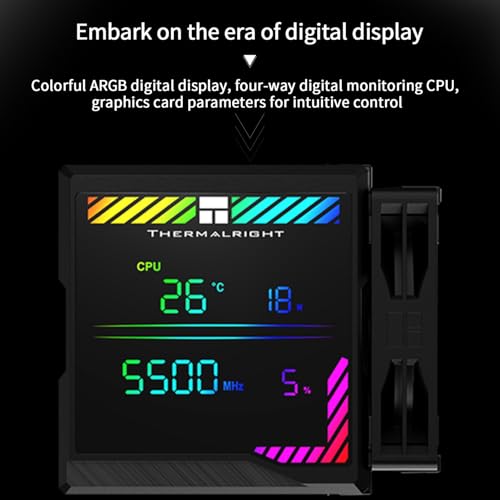 Thermalright Peerless Assassin 140 Digital Black CPU Cooler Air with 6 Heatpipes  Magnetic Display Board Top Cover Heatsink CPU Cooler  for AM4/AM5 and Intel lga1700/1851/1150/1151/1200/2011