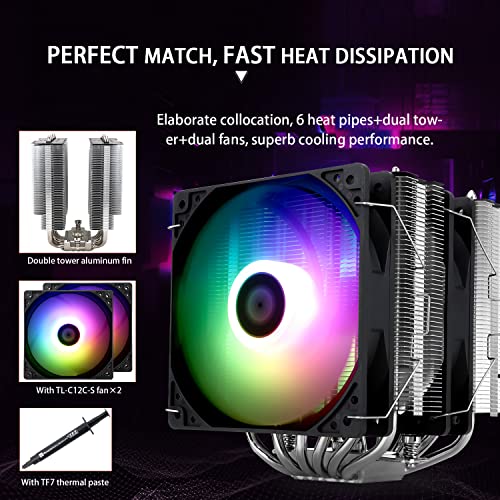 Thermalright Peerless Assassin 120 SE ARGB CPU Air Cooler  6 Heat Pipes Cpu cooler  Dual TL C12C S PWM Fan  Aluminium Heatsink Cover  AGHP Technology  for AMD AM4/AM5/Intel LGA1700/115X/1155/1200/1851