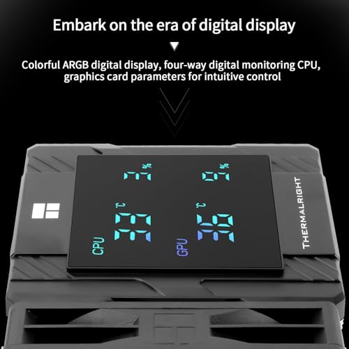 Thermalright Peerless Assassin 120 Digital ARGB Black CPU Cooler  Dual Towers and Dual Fans Cooling  CPU Air Cooler  Digital Display Top Cover 1850RPM 10   for AM4/AM5 Intel LGA1851/1700  5V ARGB LED