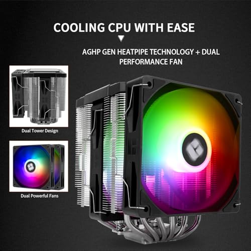 Thermalright Peerless Assassin 120 Digital ARGB Black CPU Cooler  Dual Towers and Dual Fans Cooling  CPU Air Cooler  Digital Display Top Cover 1850RPM 10   for AM4/AM5 Intel LGA1851/1700  5V ARGB LED
