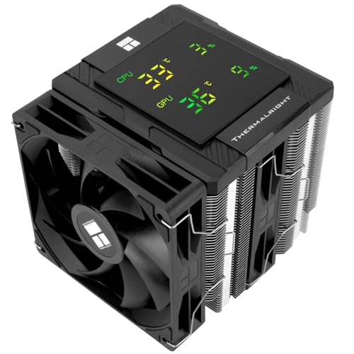 Thermalright Peerless Assassin 120 Digital ARGB Black CPU Cooler  Dual Towers and Dual Fans Cooling  CPU Air Cooler  Digital Display Top Cover 1850RPM 10   for AM4/AM5 Intel LGA1851/1700  5V ARGB LED