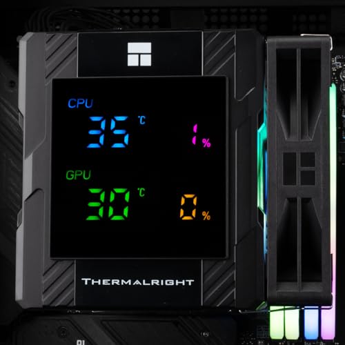 Thermalright Peerless Assassin 120 Digital ARGB Black CPU Cooler  Dual Towers and Dual Fans Cooling  CPU Air Cooler  Digital Display Top Cover 1850RPM 10   for AM4/AM5 Intel LGA1851/1700  5V ARGB LED