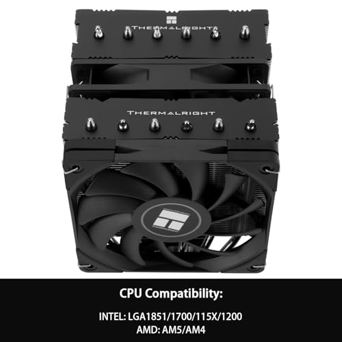 Thermalright Royal Knight 120 SE CPU Air Cooler 6 Heat Pipes Dual Towers Cooler with Dual PWM Fans 1500RPM Speed Desktop Cooler for Intel 1700/1851/115X/1200 AMD AM4/AM5